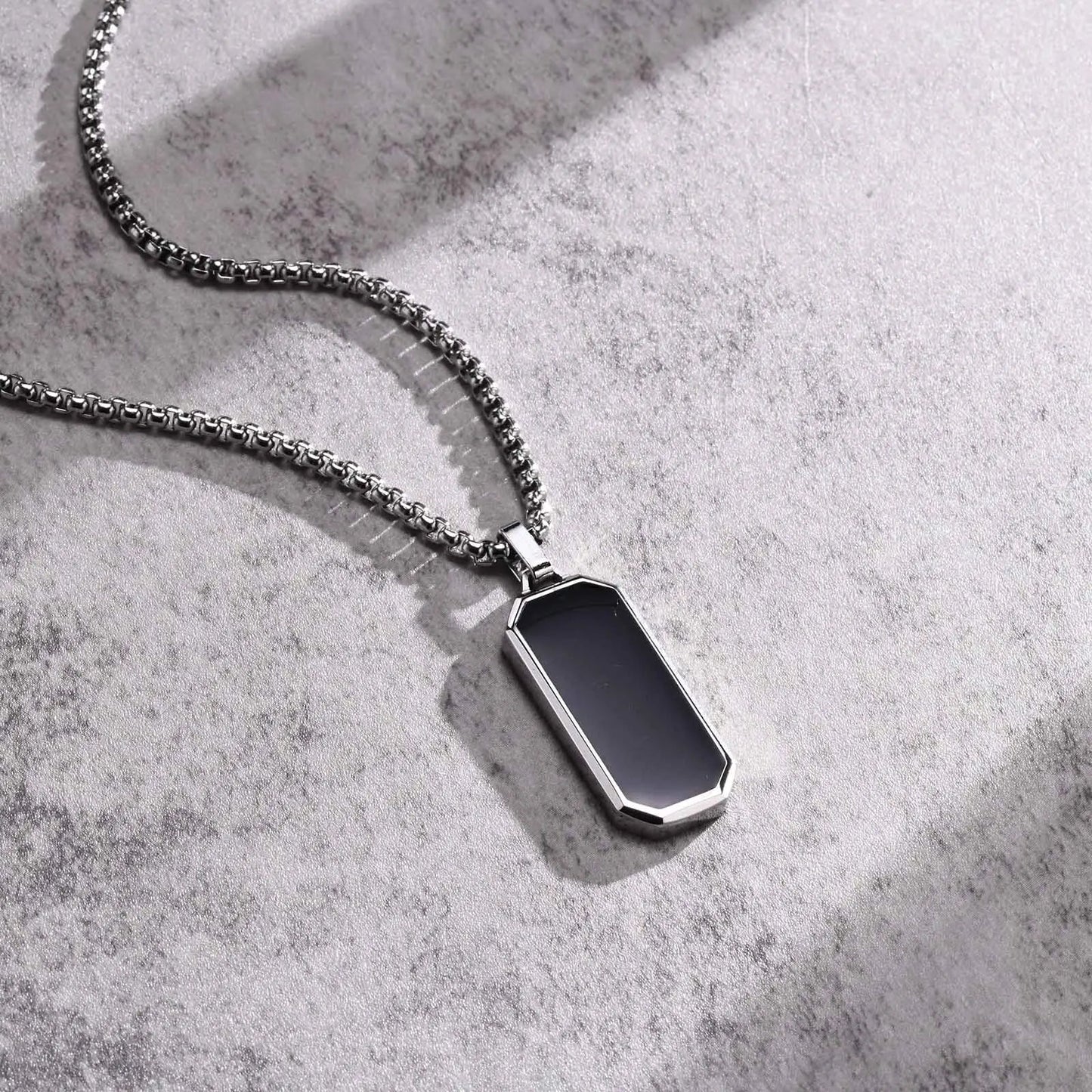 Small Dog Tag Pendant Necklace | Military Style Stainless Steel Gift for Men