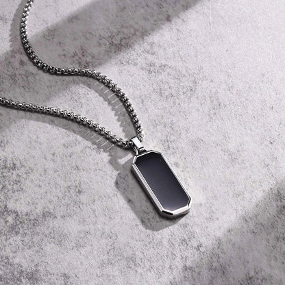 Small Dog Tag Pendant Necklace | Military Style Stainless Steel Gift for Men