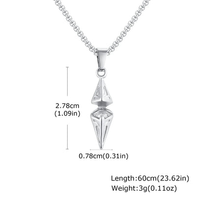 VNOX Men's Stainless Steel Zircon Pendant Necklace | Geometric Blue White Chain