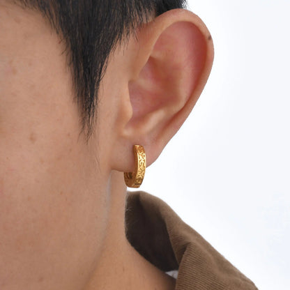 Totem Hoop Earrings for Men and Teens | Hypoallergenic Stainless Steel Huggies