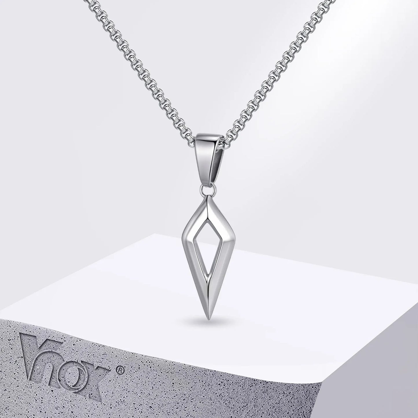 Stainless Steel Four-pointed Star Pendant Necklace | Geometric Collar Jewelry for Men