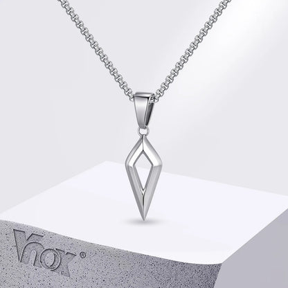 Stainless Steel Four-pointed Star Pendant Necklace | Geometric Collar Jewelry for Men