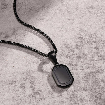 Small Dog Tag Pendant Necklace | Military Style Stainless Steel Gift for Men