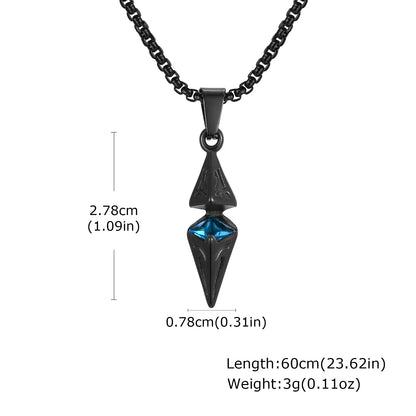 VNOX Men's Stainless Steel Zircon Pendant Necklace | Geometric Blue White Chain