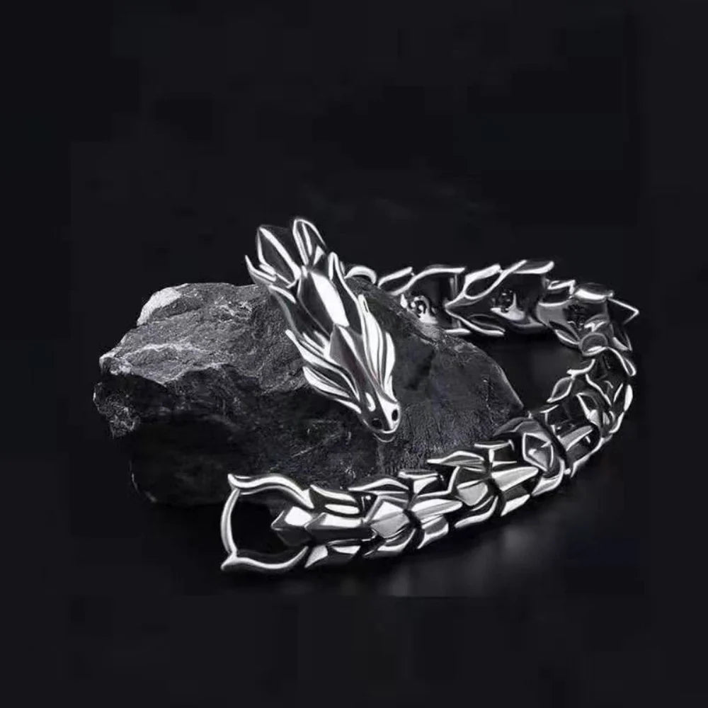 Hip Hop Punk Dragon Scale Bracelet | Bold Keel Design for Men