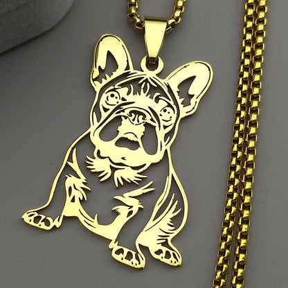 French Bulldog Pendant Necklace | Stainless Steel Dog Jewelry for  Men