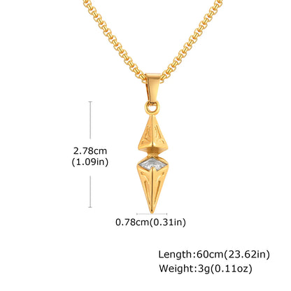 VNOX Men's Stainless Steel Zircon Pendant Necklace | Geometric Blue White Chain