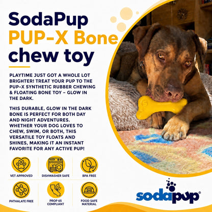 PUP-X Rubber Bone Dog Toy - Durable, Floats, Chew Toy for Large Dogs | USA
