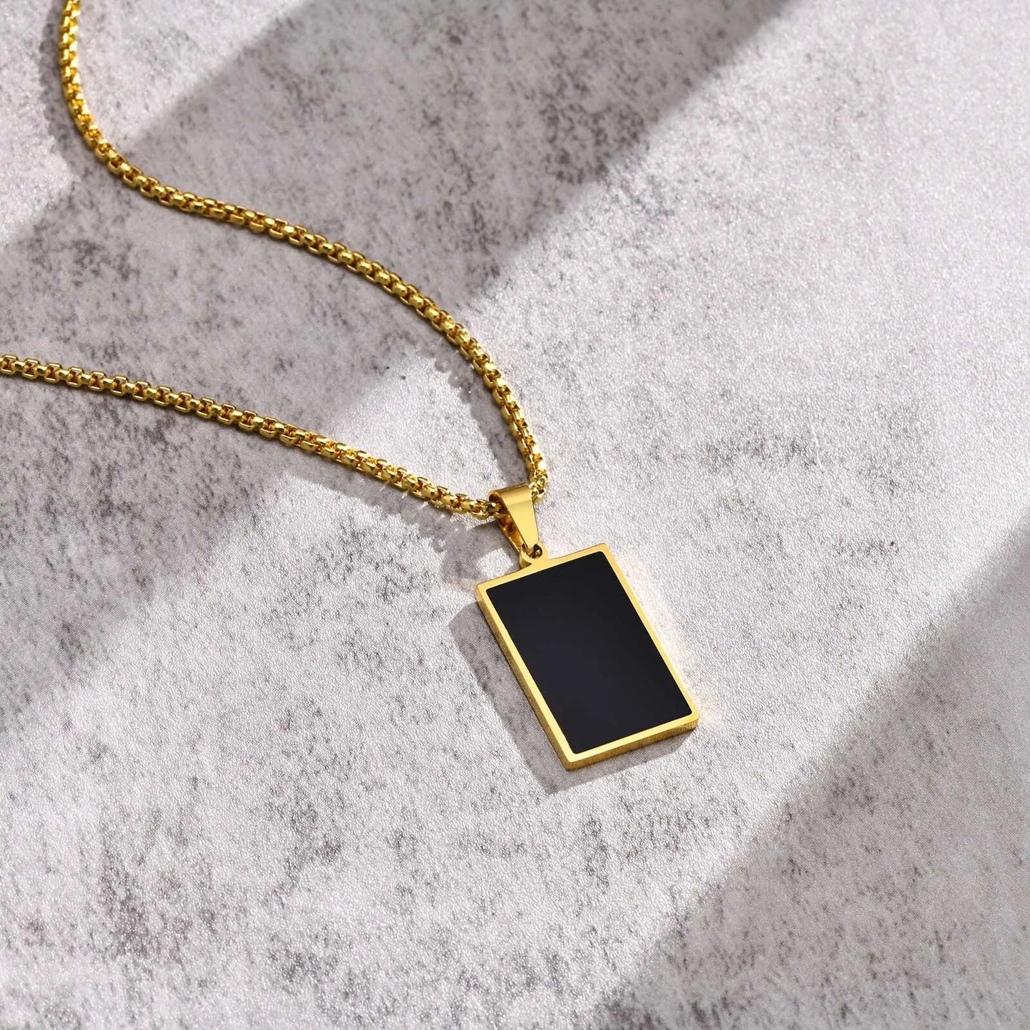Small Dog Tag Pendant Necklace | Military Style Stainless Steel Gift for Men