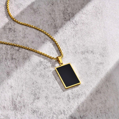 Small Dog Tag Pendant Necklace | Military Style Stainless Steel Gift for Men