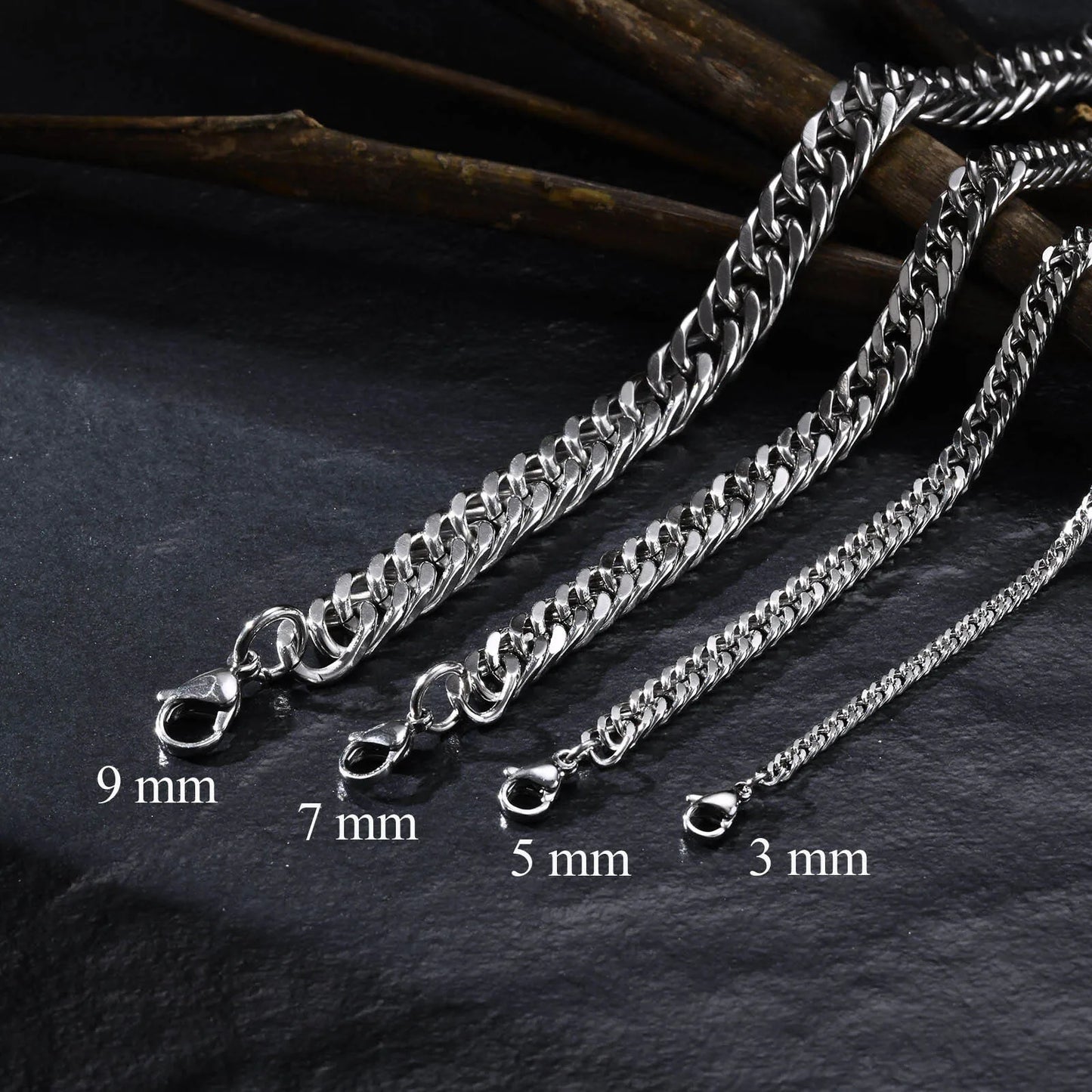 Men's Chunky Miami Cuban Chain Necklace | Vintage Punk Hip Hop Stainless Steel Link Collar Jewelry