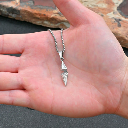 VNOX Men's Stainless Steel Zircon Pendant Necklace | Geometric Blue White Chain