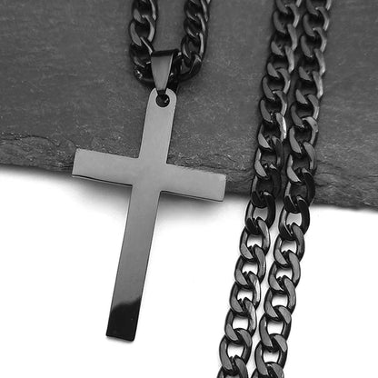 Stainless Steel Cross Pendant Necklace | Hip Hop Jesus Chain Jewelry for Men Women