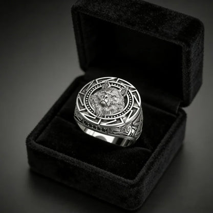 Andara 925 Sterling Silver Ring | Retro Wolf Totem Warrior Ring for Men
