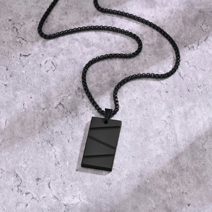 Small Dog Tag Pendant Necklace | Military Style Stainless Steel Gift for Men