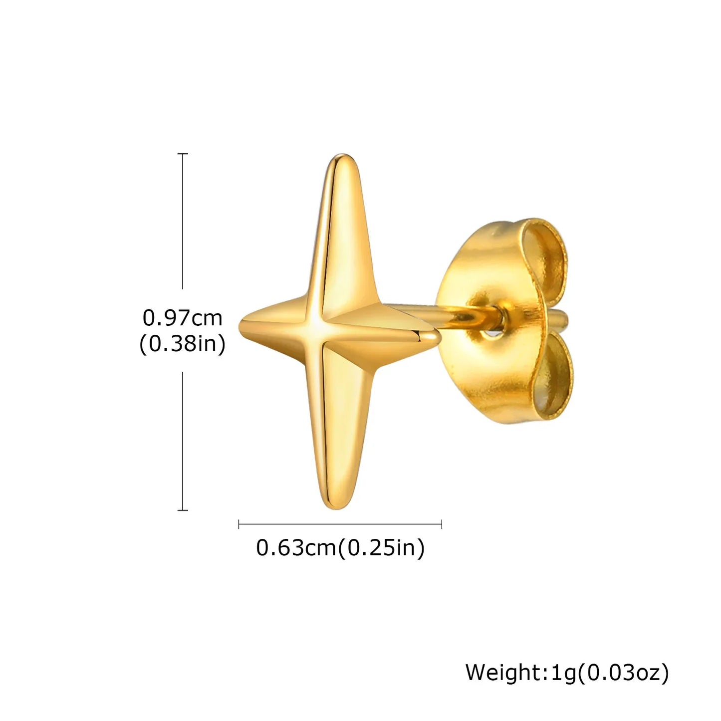 Gold Stud Earrings for Men | Hypoallergenic Stainless Steel Hip Hop Jewelry