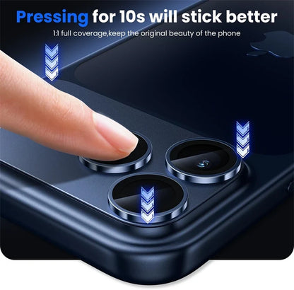 Tempered Glass Lens Screen Protector for IPhone 17 Air 16 15 14 Pro Max Plus 13 Mini 17Pro 17Air ProMax Metal Ring Film Cover