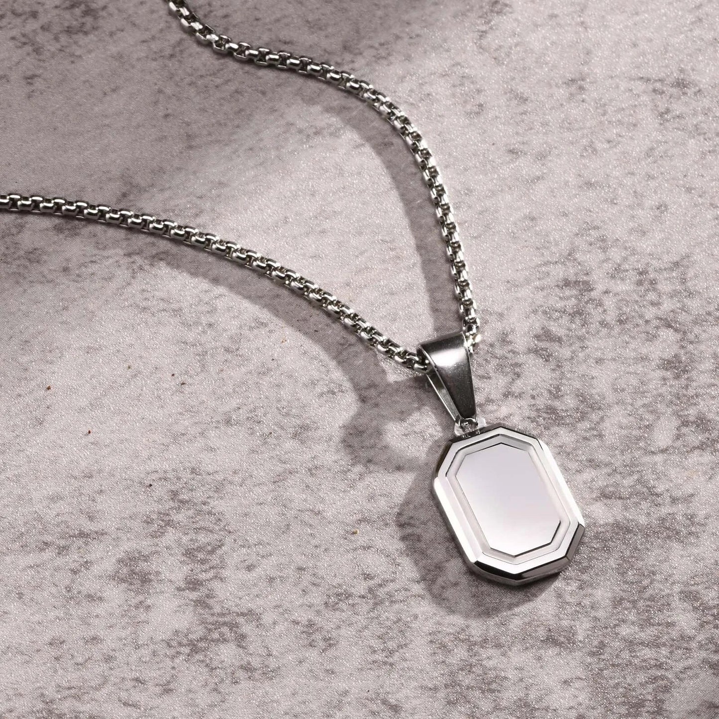Small Dog Tag Pendant Necklace | Military Style Stainless Steel Gift for Men