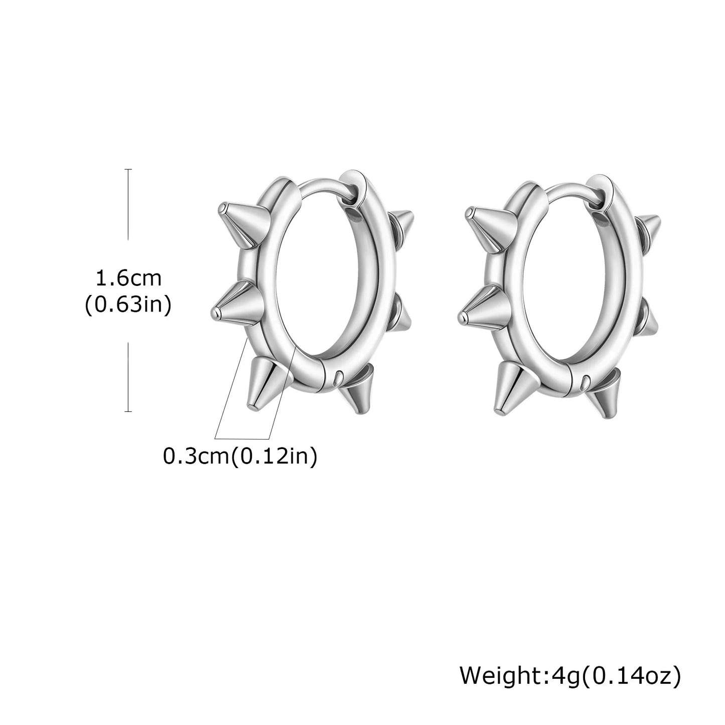 Stainless Steel Rivet Hoop Earrings for Men | Waterproof and Hypoallergenic Circle Earrings