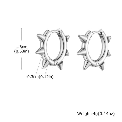 Stainless Steel Rivet Hoop Earrings for Men | Waterproof and Hypoallergenic Circle Earrings
