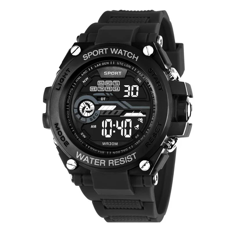 Men's Sports Watch WR30M Water Resistant | Large Digital LED Military Style