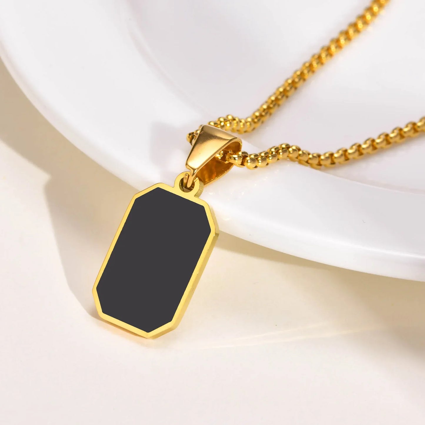 Small Dog Tag Pendant Necklace | Military Style Stainless Steel Gift for Men