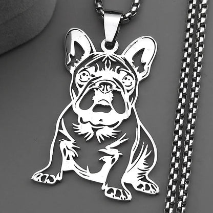 French Bulldog Pendant Necklace | Stainless Steel Dog Jewelry for  Men