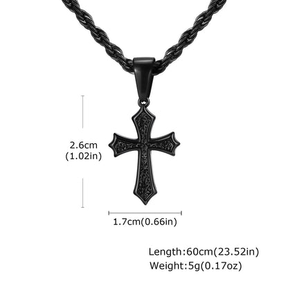 Hiphop Cross Necklace for Men Women | Stainless Steel Cross Charm Trendy Jewelry Gift