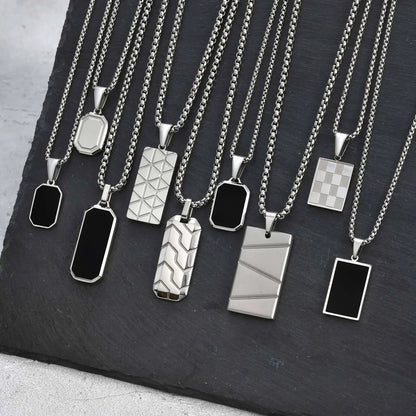 Small Dog Tag Pendant Necklace | Military Style Stainless Steel Gift for Men
