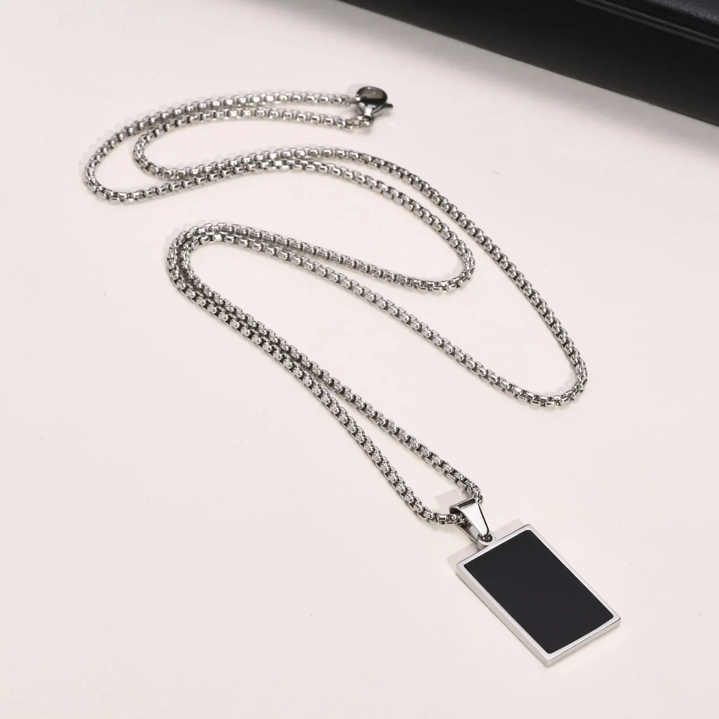 Small Dog Tag Pendant Necklace | Military Style Stainless Steel Gift for Men