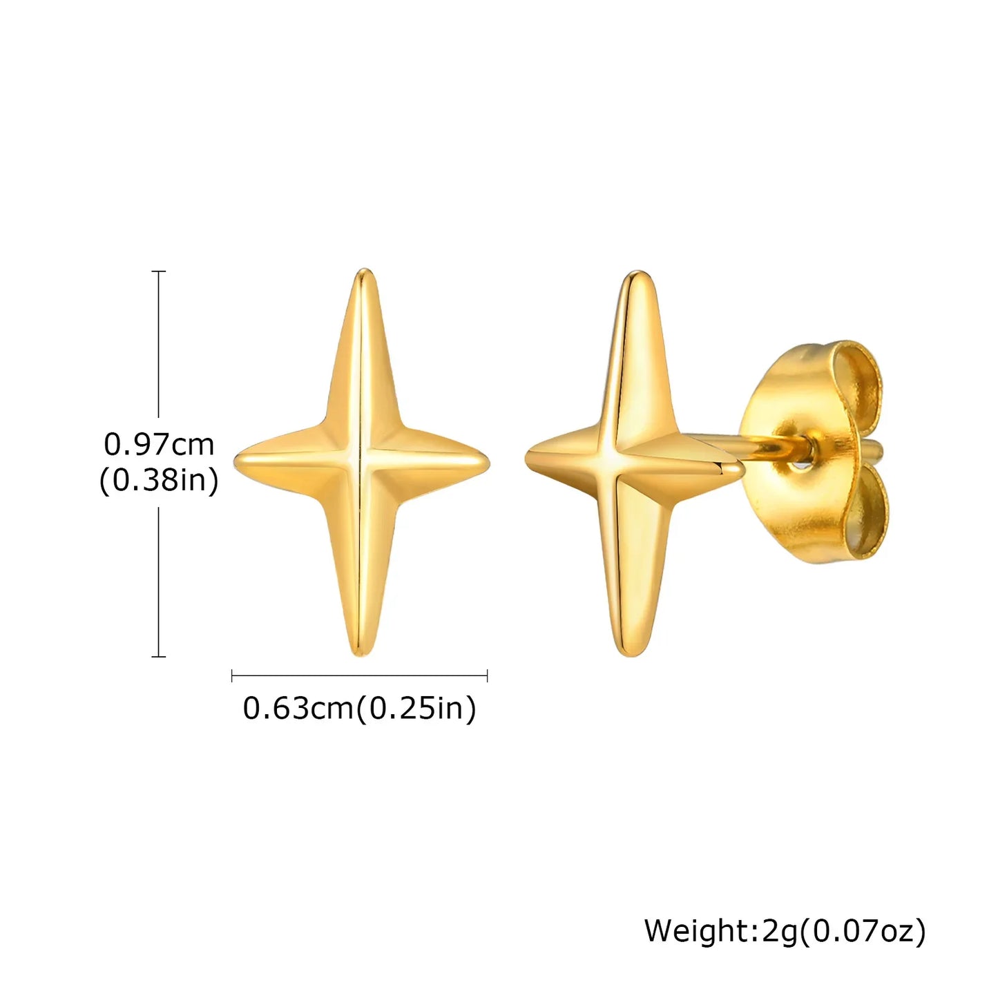 Gold Stud Earrings for Men | Hypoallergenic Stainless Steel Hip Hop Jewelry