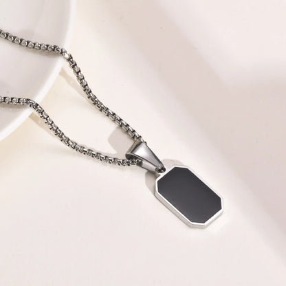 Small Dog Tag Pendant Necklace | Military Style Stainless Steel Gift for Men