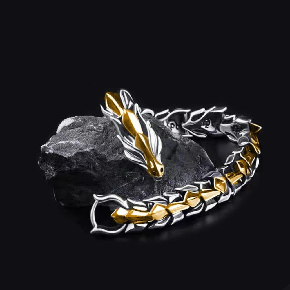 Hip Hop Punk Dragon Scale Bracelet | Bold Keel Design for Men