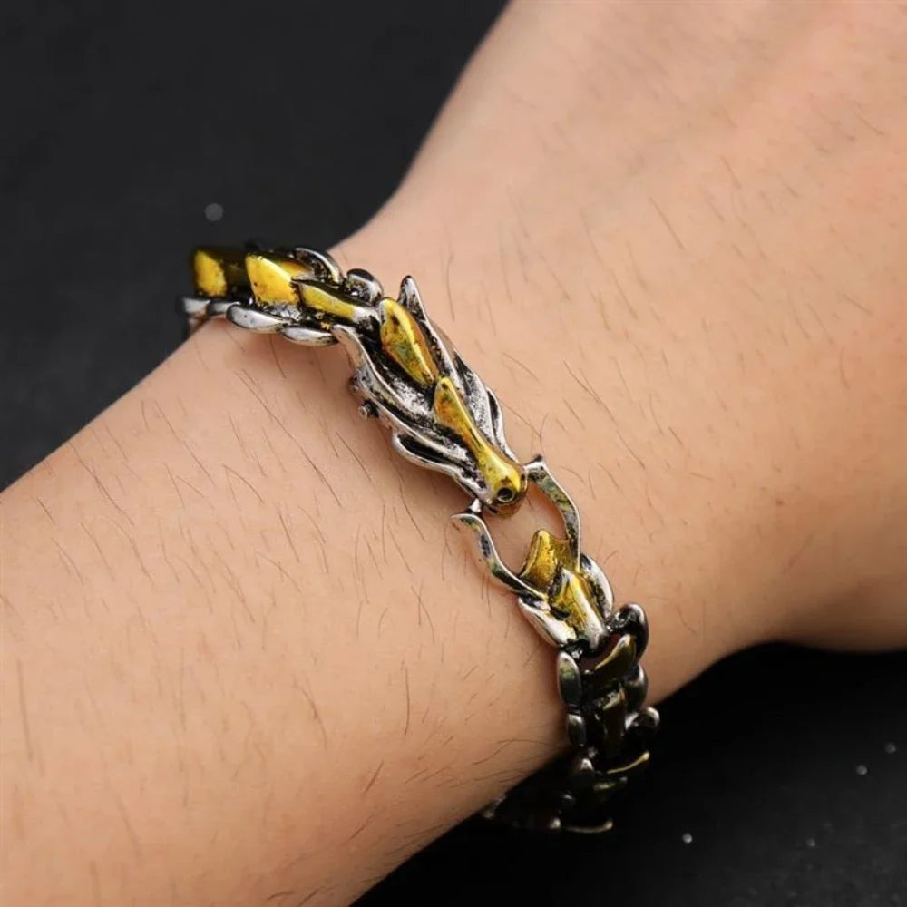 Hip Hop Punk Dragon Scale Bracelet | Bold Keel Design for Men