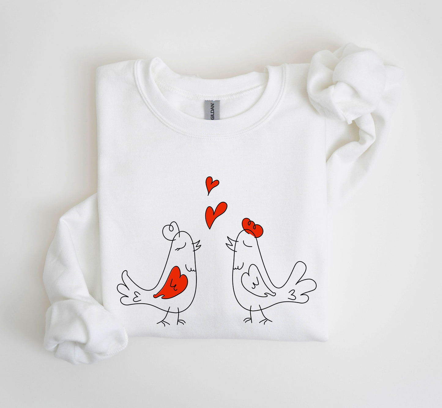 Retro Love Birds Valentines Day Nostalgic Vintage Card Illustrations Romance Edition Sweatshirt