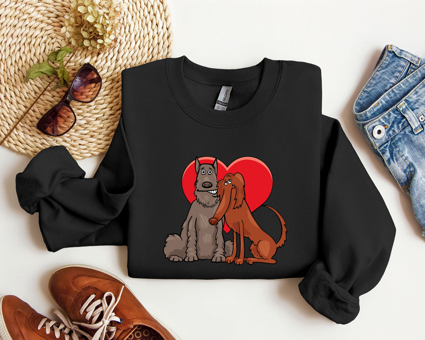 Dog Lovers Funny Retro Vintage Valentine's Day Celebration Deluxe Limited Sweatshirt