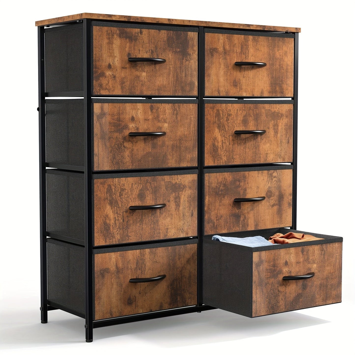8 Drawer Dresser Storage Organizer Fabric Drawers Chest Bedroom Hallway Unit