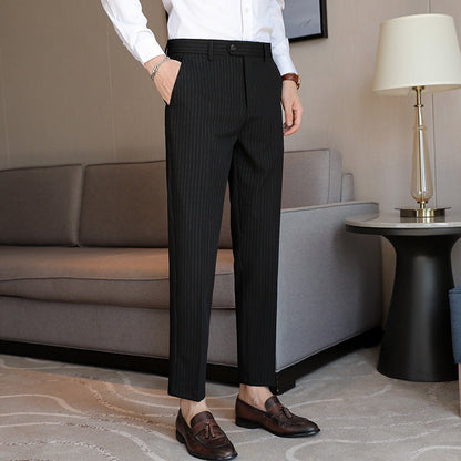 Mens Casual Pants Slim Fit Trousers Business Grade Wrinkle Resistant