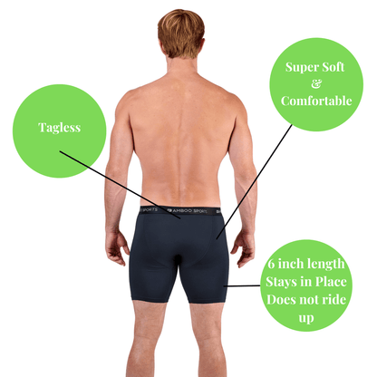 Men's 6" Inseam Bamboo Rayon Boxer Briefs - 4 Pack