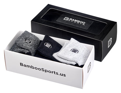 Premium Bamboo Rayon Quarter Crew Socks - 3 Pair Gift Box