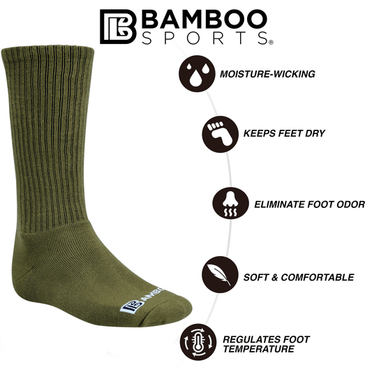 Military Knee high Premium Crew Socks (2 Pack)
