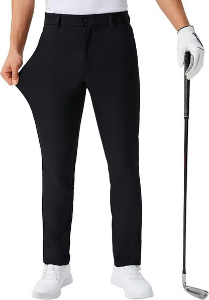 Stretch Solid Color Golf Men's Dress Trousers Long Pants
