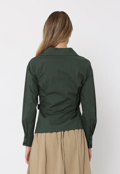 Cross Body Belt Design Side Gathered Top