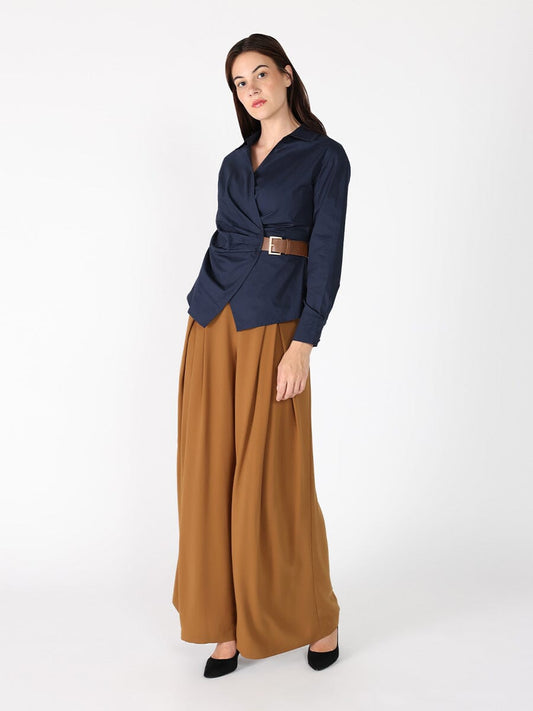 Cross Body Belt Design Side Gathered Top
