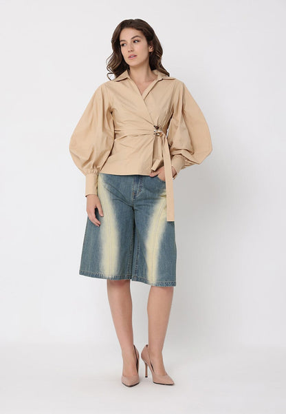 Crossbody Long Sleeve Solid Top
