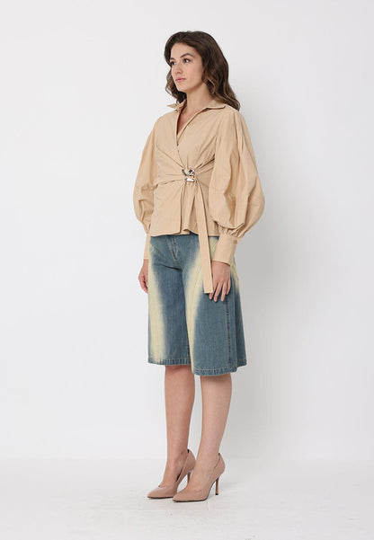 Crossbody Long Sleeve Solid Top