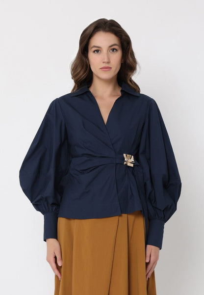 Crossbody Long Sleeve Solid Top