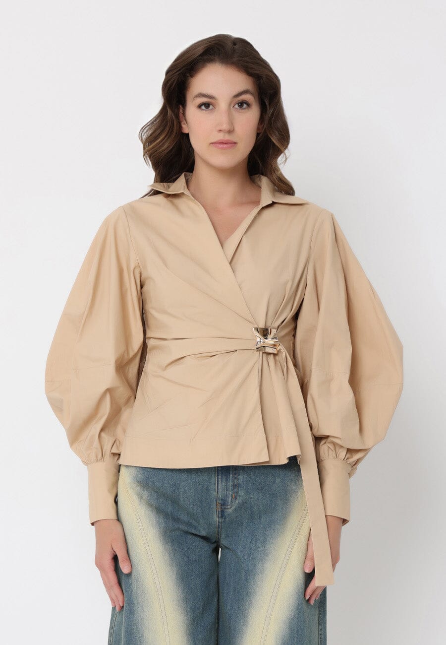 Crossbody Long Sleeve Solid Top