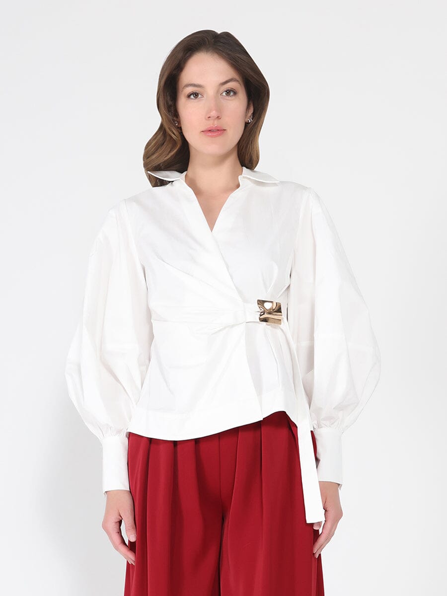 Crossbody Long Sleeve Solid Top
