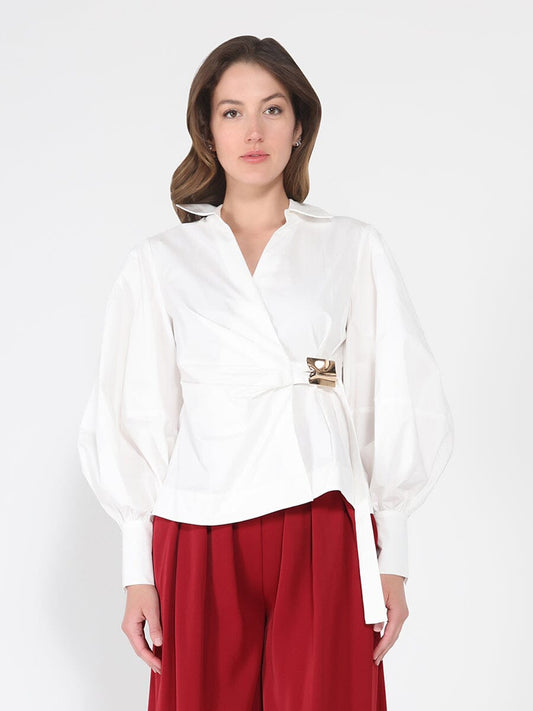 Crossbody Long Sleeve Solid Top